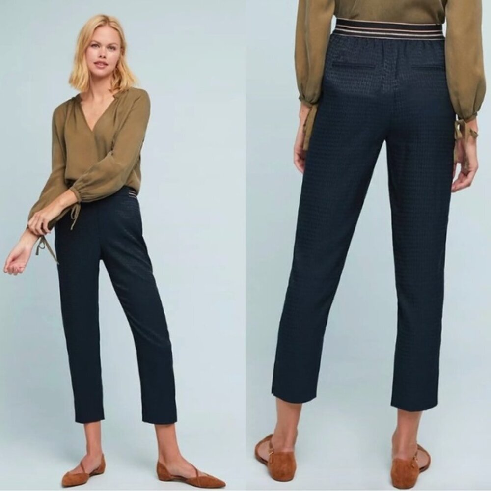 Anthropologie Essential Pull-On Sporty Trouser Navy Blue Size XS
